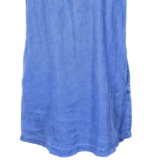 Artisan NY Blue Linen Dress S Summer Flutter Sleeve Mini Dress with Pockets - Picture 10 of 12